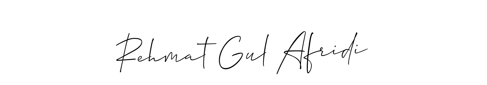 Make a beautiful signature design for name Rehmat Gul Afridi. With this signature (Allison_Script) style, you can create a handwritten signature for free. Rehmat Gul Afridi signature style 2 images and pictures png