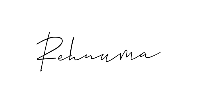 Design your own signature with our free online signature maker. With this signature software, you can create a handwritten (Allison_Script) signature for name Rehnuma. Rehnuma signature style 2 images and pictures png
