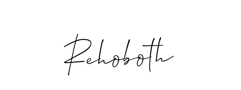 Design your own signature with our free online signature maker. With this signature software, you can create a handwritten (Allison_Script) signature for name Rehoboth. Rehoboth signature style 2 images and pictures png