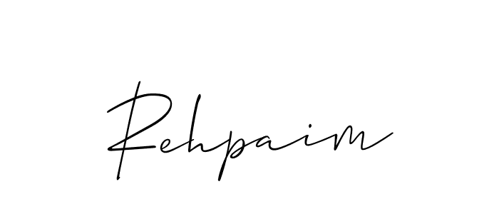 How to make Rehpaim name signature. Use Allison_Script style for creating short signs online. This is the latest handwritten sign. Rehpaim signature style 2 images and pictures png