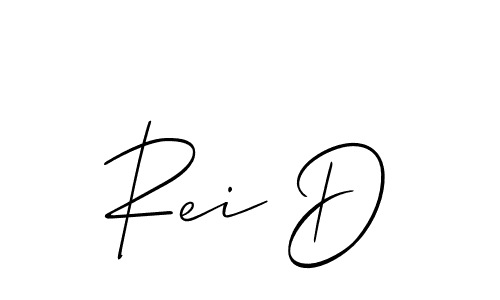 Allison_Script is a professional signature style that is perfect for those who want to add a touch of class to their signature. It is also a great choice for those who want to make their signature more unique. Get Rei D name to fancy signature for free. Rei D signature style 2 images and pictures png