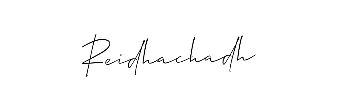 Use a signature maker to create a handwritten signature online. With this signature software, you can design (Allison_Script) your own signature for name Reidhachadh. Reidhachadh signature style 2 images and pictures png