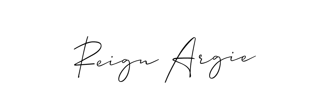 Also You can easily find your signature by using the search form. We will create Reign Argie name handwritten signature images for you free of cost using Allison_Script sign style. Reign Argie signature style 2 images and pictures png