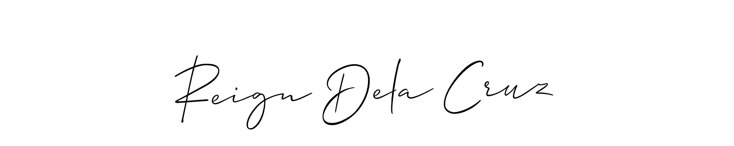How to make Reign Dela Cruz signature? Allison_Script is a professional autograph style. Create handwritten signature for Reign Dela Cruz name. Reign Dela Cruz signature style 2 images and pictures png
