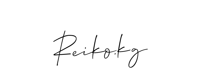 The best way (Allison_Script) to make a short signature is to pick only two or three words in your name. The name Reiko.kg include a total of six letters. For converting this name. Reiko.kg signature style 2 images and pictures png