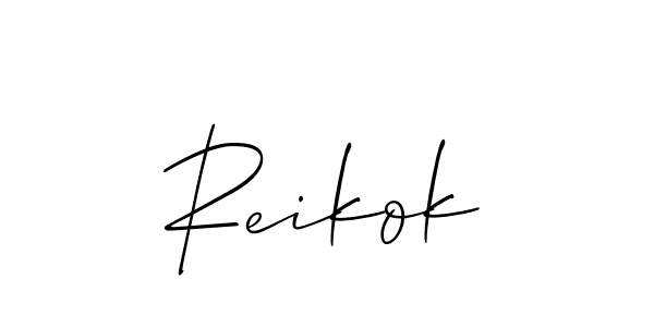 You should practise on your own different ways (Allison_Script) to write your name (Reikok) in signature. don't let someone else do it for you. Reikok signature style 2 images and pictures png