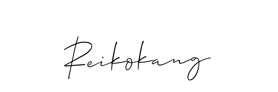 Allison_Script is a professional signature style that is perfect for those who want to add a touch of class to their signature. It is also a great choice for those who want to make their signature more unique. Get Reikokang name to fancy signature for free. Reikokang signature style 2 images and pictures png