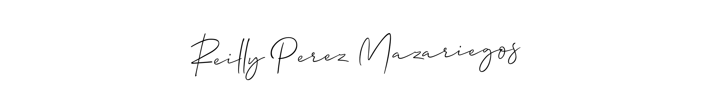 Use a signature maker to create a handwritten signature online. With this signature software, you can design (Allison_Script) your own signature for name Reilly Perez Mazariegos. Reilly Perez Mazariegos signature style 2 images and pictures png