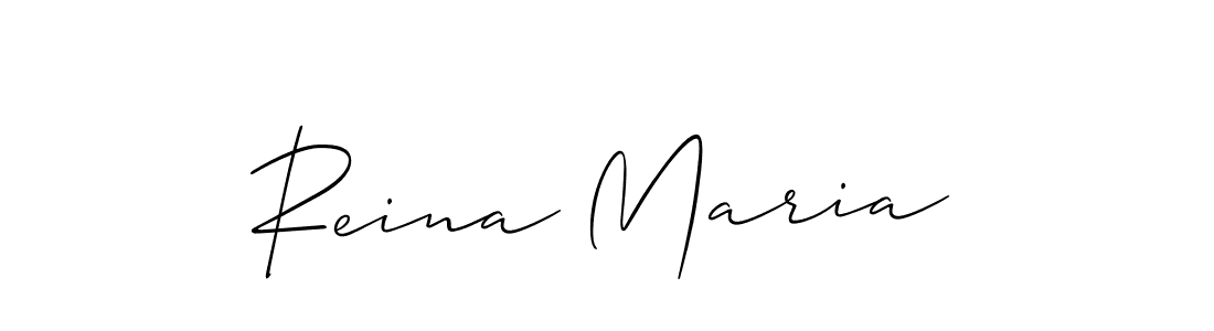 How to make Reina Maria name signature. Use Allison_Script style for creating short signs online. This is the latest handwritten sign. Reina Maria signature style 2 images and pictures png