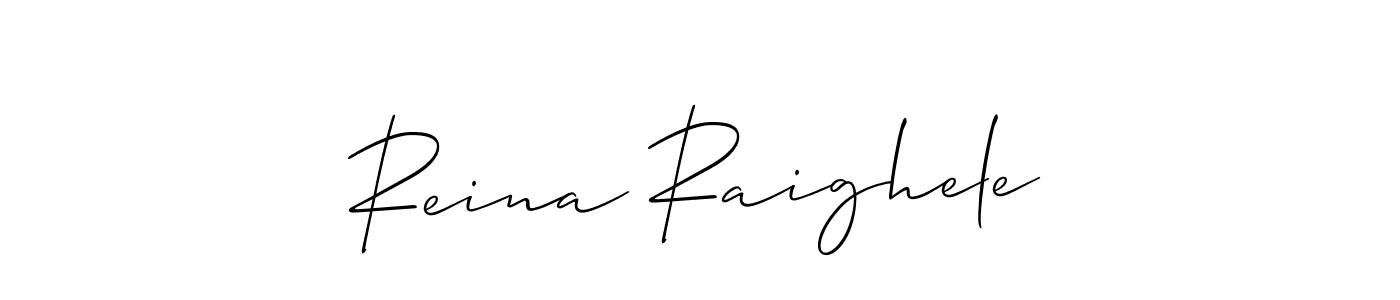 Make a beautiful signature design for name Reina Raighele. With this signature (Allison_Script) style, you can create a handwritten signature for free. Reina Raighele signature style 2 images and pictures png