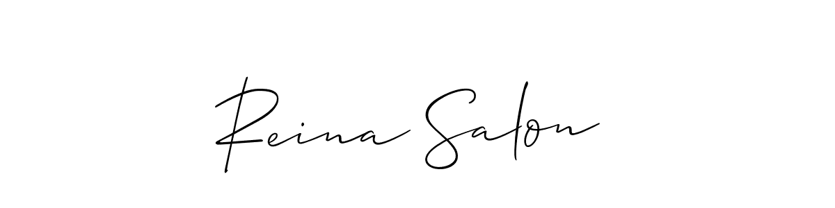 Similarly Allison_Script is the best handwritten signature design. Signature creator online .You can use it as an online autograph creator for name Reina Salon . Reina Salon  signature style 2 images and pictures png