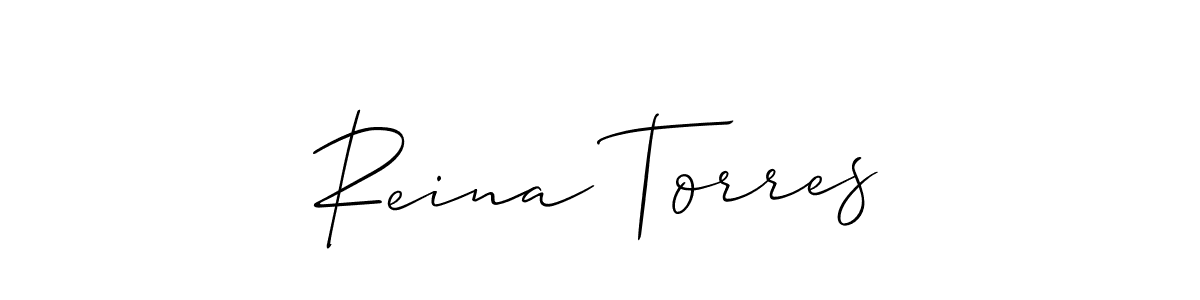 Reina Torres stylish signature style. Best Handwritten Sign (Allison_Script) for my name. Handwritten Signature Collection Ideas for my name Reina Torres. Reina Torres signature style 2 images and pictures png