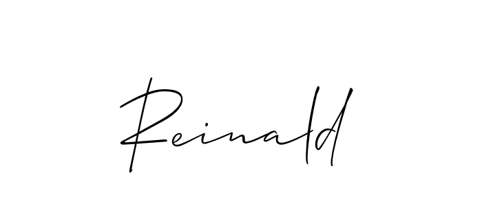 It looks lik you need a new signature style for name Reinald. Design unique handwritten (Allison_Script) signature with our free signature maker in just a few clicks. Reinald signature style 2 images and pictures png