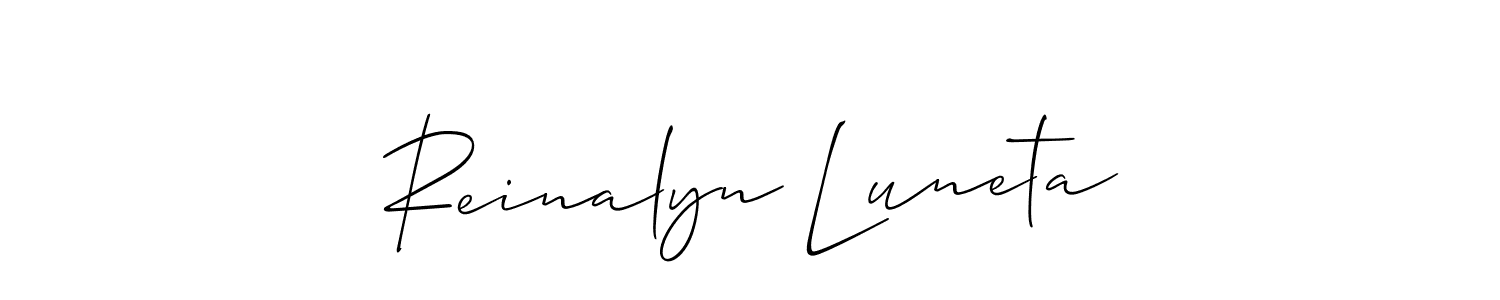 You should practise on your own different ways (Allison_Script) to write your name (Reinalyn Luneta) in signature. don't let someone else do it for you. Reinalyn Luneta signature style 2 images and pictures png