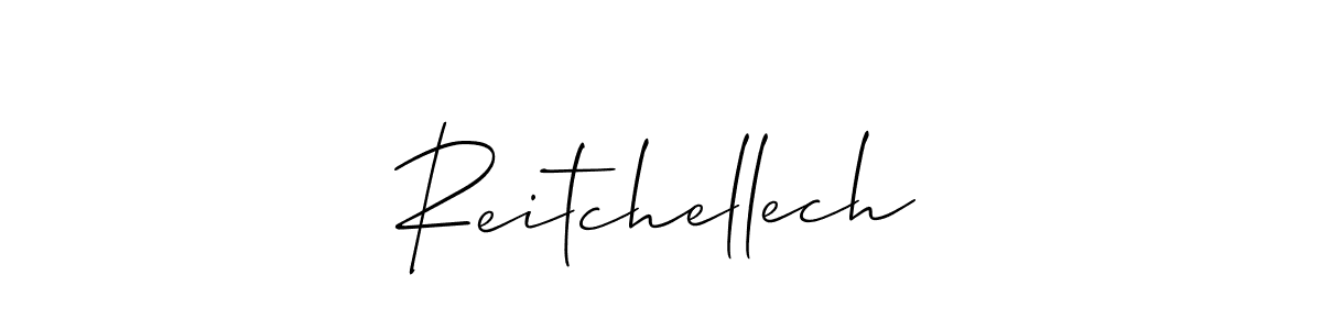 Allison_Script is a professional signature style that is perfect for those who want to add a touch of class to their signature. It is also a great choice for those who want to make their signature more unique. Get Reitchellech name to fancy signature for free. Reitchellech signature style 2 images and pictures png