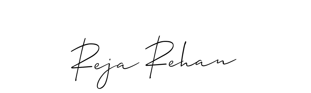 Also we have Reja Rehan name is the best signature style. Create professional handwritten signature collection using Allison_Script autograph style. Reja Rehan signature style 2 images and pictures png