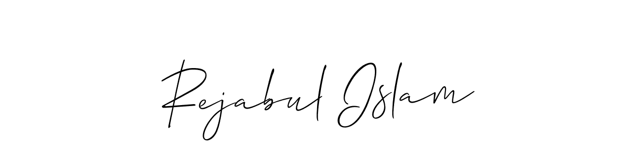 Create a beautiful signature design for name Rejabul Islam. With this signature (Allison_Script) fonts, you can make a handwritten signature for free. Rejabul Islam signature style 2 images and pictures png