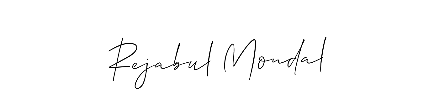 Create a beautiful signature design for name Rejabul Mondal. With this signature (Allison_Script) fonts, you can make a handwritten signature for free. Rejabul Mondal signature style 2 images and pictures png