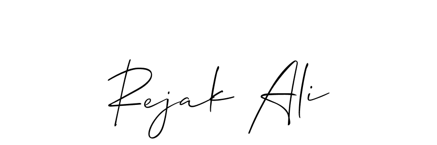Use a signature maker to create a handwritten signature online. With this signature software, you can design (Allison_Script) your own signature for name Rejak Ali. Rejak Ali signature style 2 images and pictures png