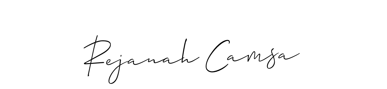 Make a beautiful signature design for name Rejanah Camsa. With this signature (Allison_Script) style, you can create a handwritten signature for free. Rejanah Camsa signature style 2 images and pictures png