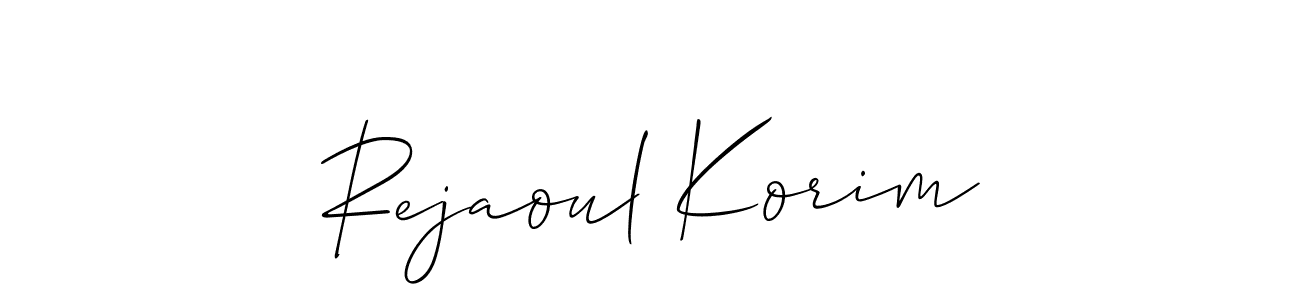 Check out images of Autograph of Rejaoul Korim name. Actor Rejaoul Korim Signature Style. Allison_Script is a professional sign style online. Rejaoul Korim signature style 2 images and pictures png