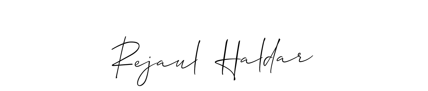 Use a signature maker to create a handwritten signature online. With this signature software, you can design (Allison_Script) your own signature for name Rejaul  Haldar. Rejaul  Haldar signature style 2 images and pictures png