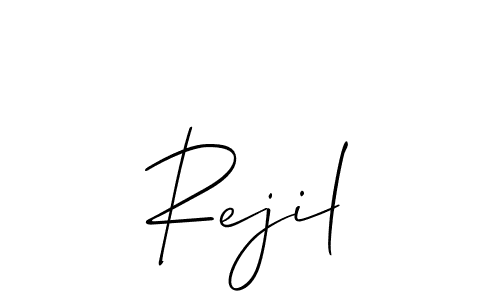 Design your own signature with our free online signature maker. With this signature software, you can create a handwritten (Allison_Script) signature for name Rejil. Rejil signature style 2 images and pictures png