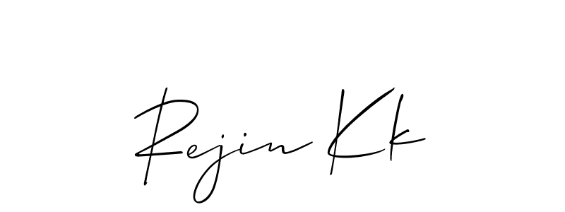 Allison_Script is a professional signature style that is perfect for those who want to add a touch of class to their signature. It is also a great choice for those who want to make their signature more unique. Get Rejin Kk name to fancy signature for free. Rejin Kk signature style 2 images and pictures png