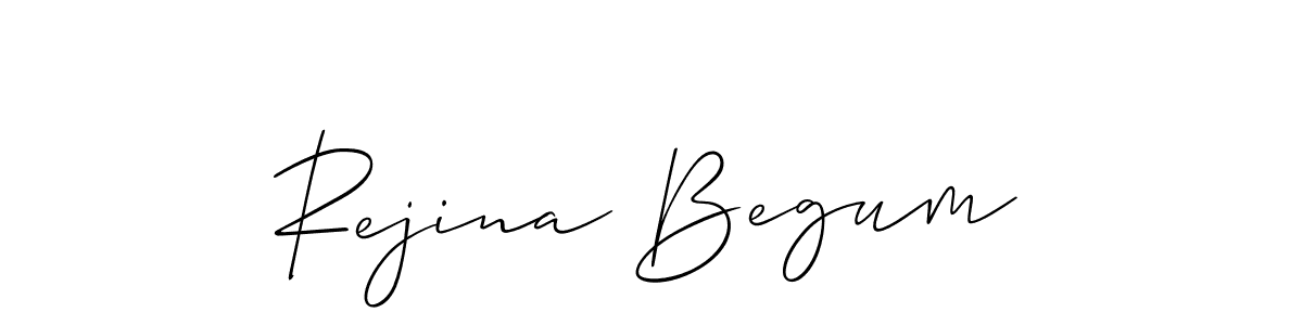 Use a signature maker to create a handwritten signature online. With this signature software, you can design (Allison_Script) your own signature for name Rejina Begum. Rejina Begum signature style 2 images and pictures png