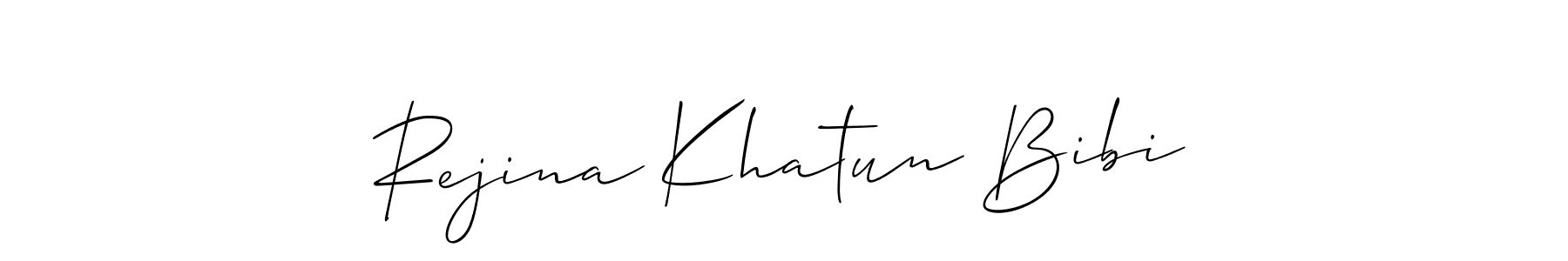 Also You can easily find your signature by using the search form. We will create Rejina Khatun Bibi name handwritten signature images for you free of cost using Allison_Script sign style. Rejina Khatun Bibi signature style 2 images and pictures png