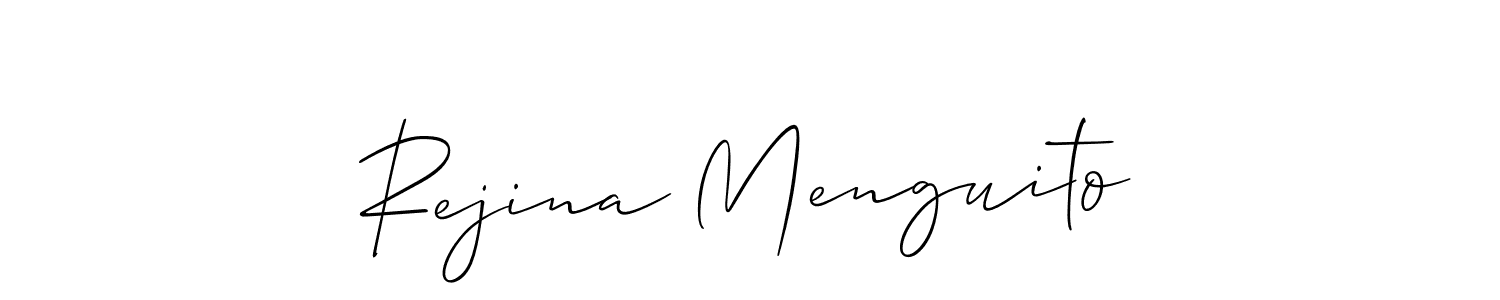 You should practise on your own different ways (Allison_Script) to write your name (Rejina Menguito) in signature. don't let someone else do it for you. Rejina Menguito signature style 2 images and pictures png