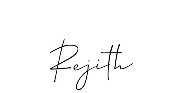 Similarly Allison_Script is the best handwritten signature design. Signature creator online .You can use it as an online autograph creator for name Rejith. Rejith signature style 2 images and pictures png