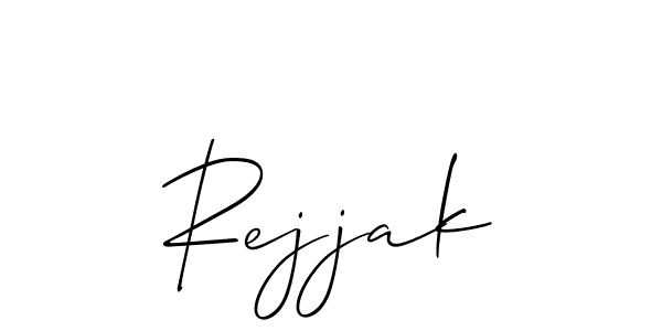 Use a signature maker to create a handwritten signature online. With this signature software, you can design (Allison_Script) your own signature for name Rejjak. Rejjak signature style 2 images and pictures png