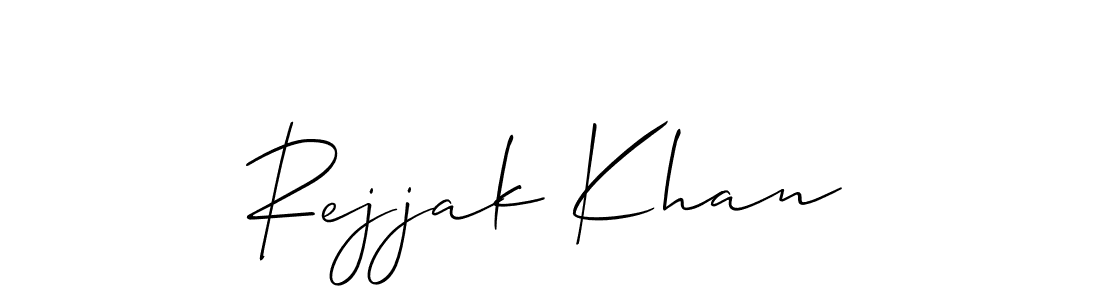 Design your own signature with our free online signature maker. With this signature software, you can create a handwritten (Allison_Script) signature for name Rejjak Khan. Rejjak Khan signature style 2 images and pictures png