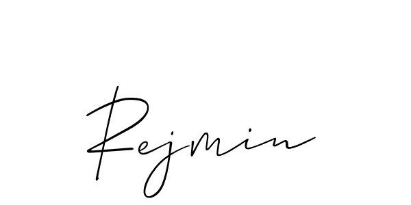 The best way (Allison_Script) to make a short signature is to pick only two or three words in your name. The name Rejmin include a total of six letters. For converting this name. Rejmin signature style 2 images and pictures png