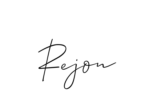 How to make Rejon name signature. Use Allison_Script style for creating short signs online. This is the latest handwritten sign. Rejon signature style 2 images and pictures png