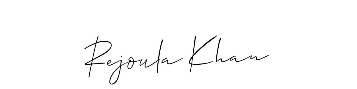 if you are searching for the best signature style for your name Rejoula Khan. so please give up your signature search. here we have designed multiple signature styles  using Allison_Script. Rejoula Khan signature style 2 images and pictures png