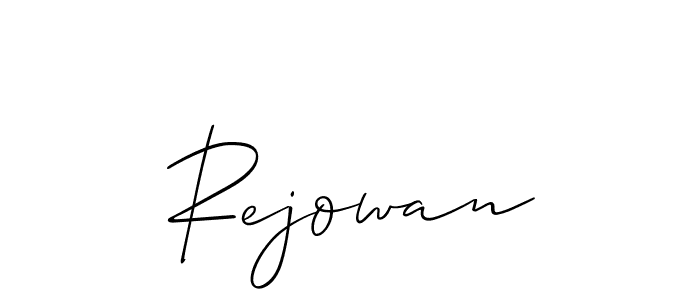Make a beautiful signature design for name Rejowan. With this signature (Allison_Script) style, you can create a handwritten signature for free. Rejowan signature style 2 images and pictures png