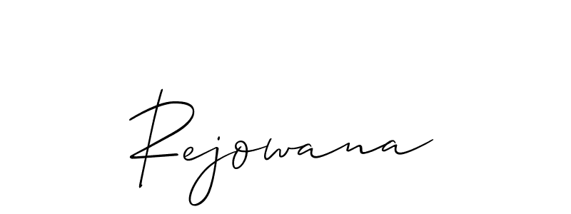 How to make Rejowana name signature. Use Allison_Script style for creating short signs online. This is the latest handwritten sign. Rejowana signature style 2 images and pictures png