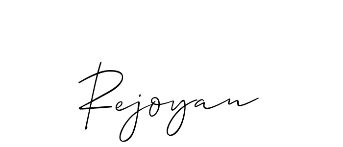 Create a beautiful signature design for name Rejoyan. With this signature (Allison_Script) fonts, you can make a handwritten signature for free. Rejoyan signature style 2 images and pictures png