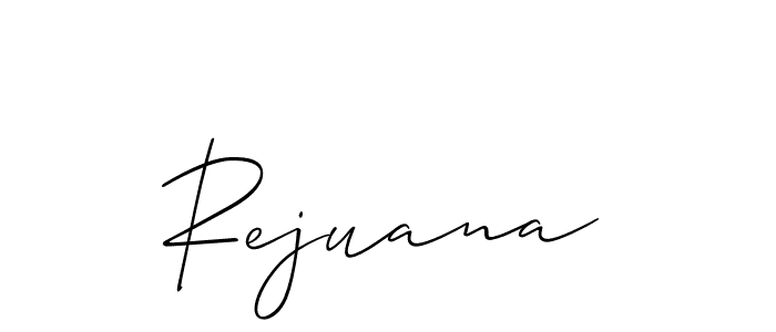 The best way (Allison_Script) to make a short signature is to pick only two or three words in your name. The name Rejuana include a total of six letters. For converting this name. Rejuana signature style 2 images and pictures png