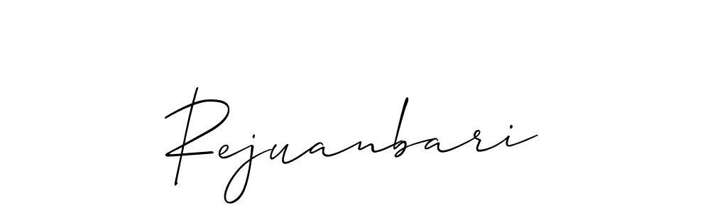 The best way (Allison_Script) to make a short signature is to pick only two or three words in your name. The name Rejuanbari include a total of six letters. For converting this name. Rejuanbari signature style 2 images and pictures png