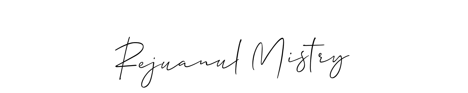 How to make Rejuanul Mistry name signature. Use Allison_Script style for creating short signs online. This is the latest handwritten sign. Rejuanul Mistry signature style 2 images and pictures png