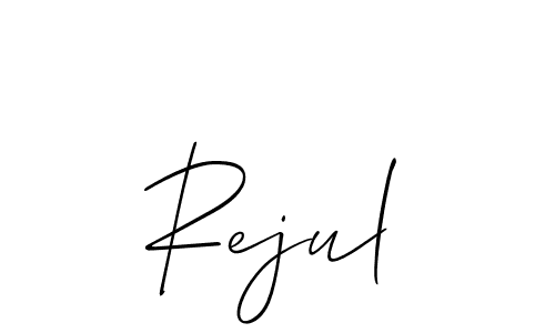 Design your own signature with our free online signature maker. With this signature software, you can create a handwritten (Allison_Script) signature for name Rejul. Rejul signature style 2 images and pictures png