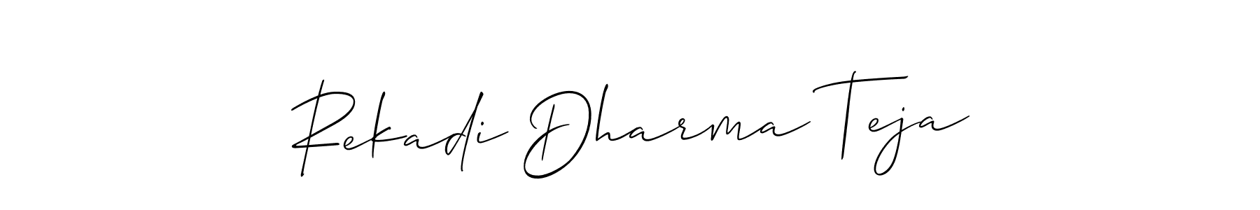 You should practise on your own different ways (Allison_Script) to write your name (Rekadi Dharma Teja) in signature. don't let someone else do it for you. Rekadi Dharma Teja signature style 2 images and pictures png
