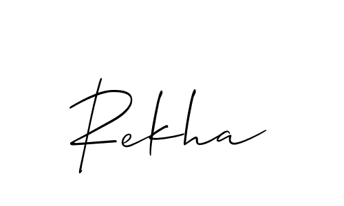 Make a beautiful signature design for name Rekha. With this signature (Allison_Script) style, you can create a handwritten signature for free. Rekha signature style 2 images and pictures png