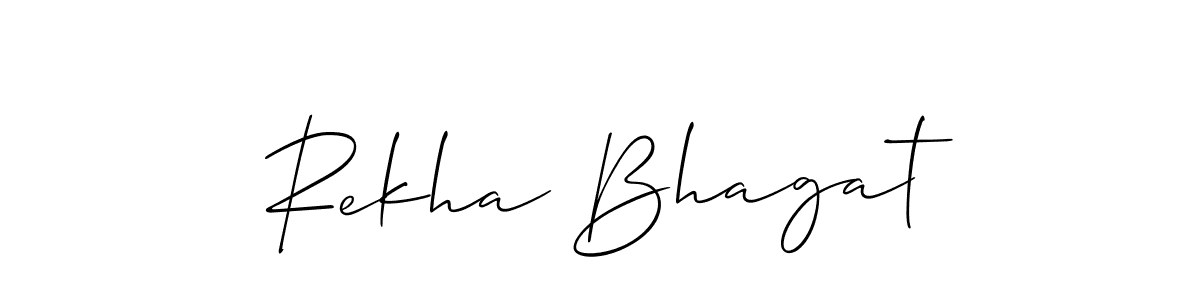 You should practise on your own different ways (Allison_Script) to write your name (Rekha Bhagat) in signature. don't let someone else do it for you. Rekha Bhagat signature style 2 images and pictures png