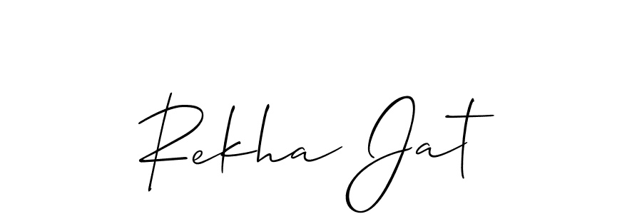How to make Rekha Jat name signature. Use Allison_Script style for creating short signs online. This is the latest handwritten sign. Rekha Jat signature style 2 images and pictures png
