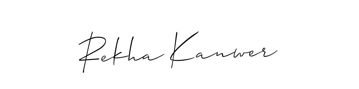 Use a signature maker to create a handwritten signature online. With this signature software, you can design (Allison_Script) your own signature for name Rekha Kanwer. Rekha Kanwer signature style 2 images and pictures png