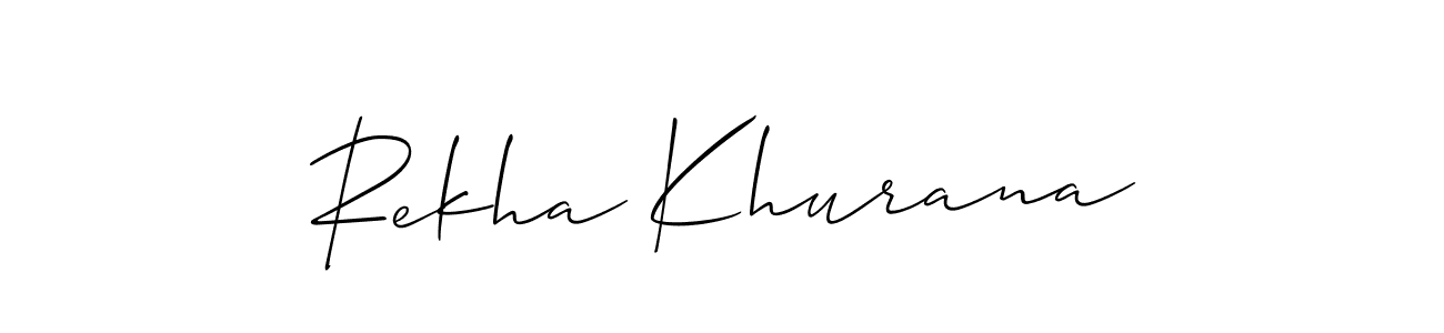 This is the best signature style for the Rekha Khurana name. Also you like these signature font (Allison_Script). Mix name signature. Rekha Khurana signature style 2 images and pictures png